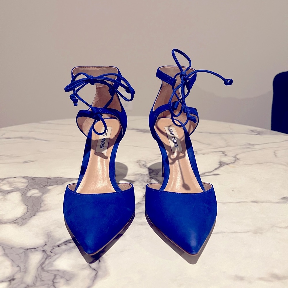 Royal Blue Tie Pumps